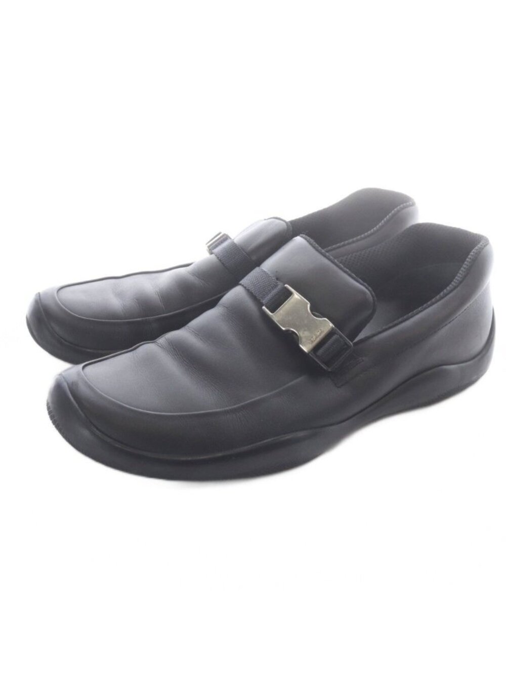 Prada Loafers Leather Belt Sneakers Black 9.5